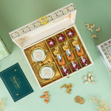 Foil Tree Print Wooden Premium Hamper Box