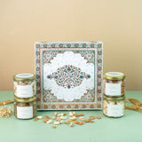 4 Jar White Marble Wooden Box