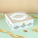 4 Jar White Marble Wooden Box