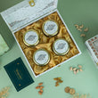 4 Jar White Marble Wooden Box