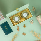 2 Jar Green Garden Theme Wooden Gift Box