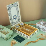 Giant 2 Jar White Marble Wooden Box