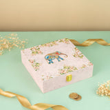 Elephant Foil Print Wooden Premium Hamper Box