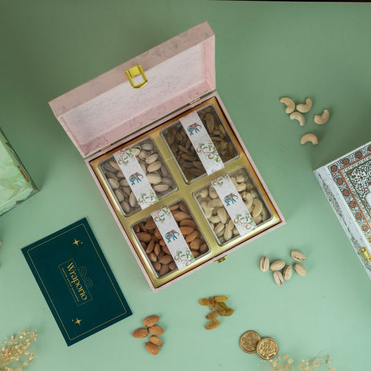 Elephant Foil Print Wooden Premium Hamper Box